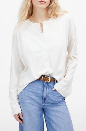 Madewell Relaxed Long Sleeve Henley in White at Nordstrom Rack, Size Xx-Small