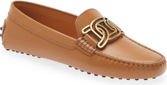 Tod's Gommini Catena Forata Chain Buckle Driving Shoe in Kenia Scuro at Nordstrom, Size 9Us