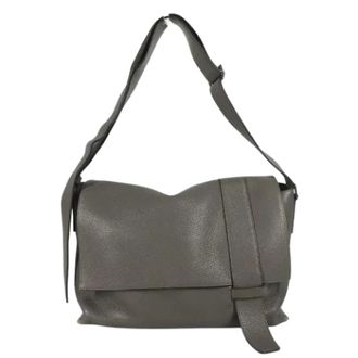 Herm&egrave;s Pre-owned Leather crossbody-bags - Dames - Pre-owned - Grijs - Maat: ONE Size Leer