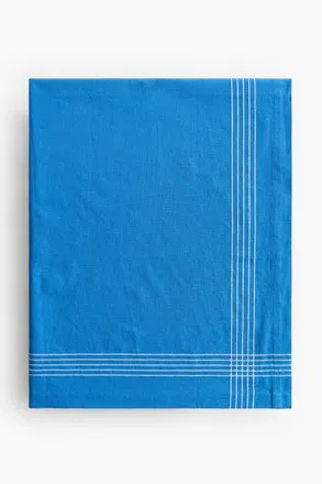 H&M Tischdecke aus Leinenmix mit Motivstickerei - Blue