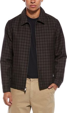Vince Plaid Wool-Blend Zip Jacket