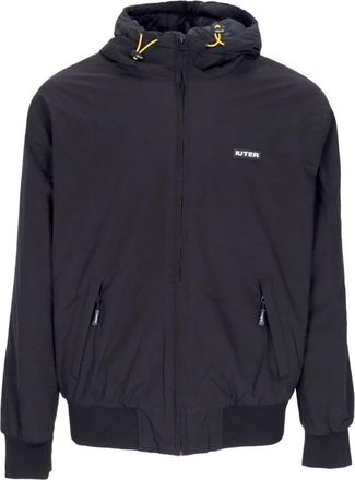 Iuter Zwarte Shield Gewatteerde Jas met Verstelbare Capuchon - Heren - Zomerjassen - Zwart - 2XL - Polyester - Jassen