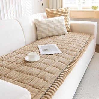 OEM Funda De Sof&aacute; Gruesa Y Lavable, Nueva Funda Universal De Pana Suave Sof&aacute;s 2, 3 4 Plazas, Antideslizante, Color Blanco Roto, Medidas: 70 X 210 Cm