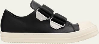 Rick Owens Mens Extreme Strap Leather Low-Top Sneakers