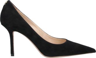 Jimmy Choo London Pointed-Toe Black Pumps with Mid-Height Stiletto Heel