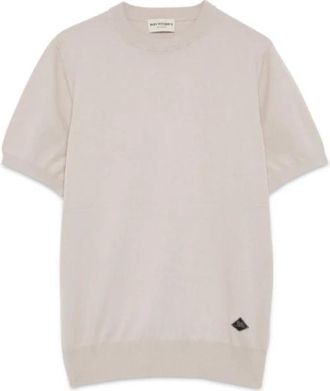 Roy Rogers T-Shirt in filo di cotone - Heren - Ronde hals truien - Grijs - M - Katoen - Truien & Vesten