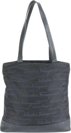 Ferragamo Pre-owned Tote Bags, male, Black, Size: ONE SIZE Pre-owned Canvas shoulder-bags