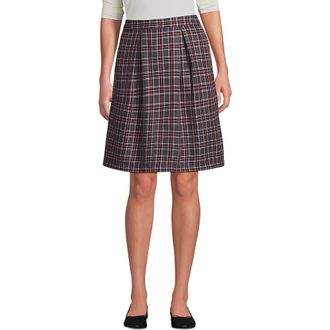 Lands End Top of Knee Plaid Skort in Plaid Gray Heather/maroon at Nordstrom, Size 16