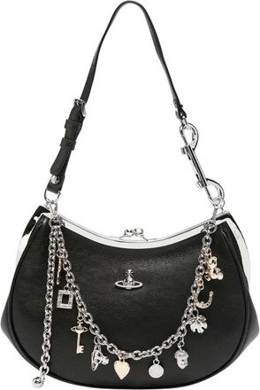 Vivienne Westwood Black Charm Frame Small Shoulder Bag