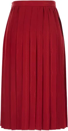 Gucci Womens Silk Skirt Red