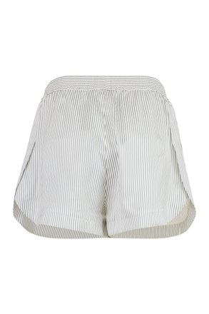 Stella McCartney Womens Silk Shorts White-Steel White/steel
