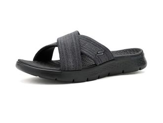 Skechers On-The-Go GO Walk Flex - Impressed Womens Sandals Black/Gray : 12 B - Medium, Synthetic