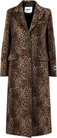 Msgm Leren Jas - Dames - Mantel - Bruin - S - Katoen - Jassen