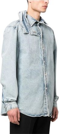Y / Project Denim Shirts, male, Blue, M, Classic Denim Shirt Light Blue