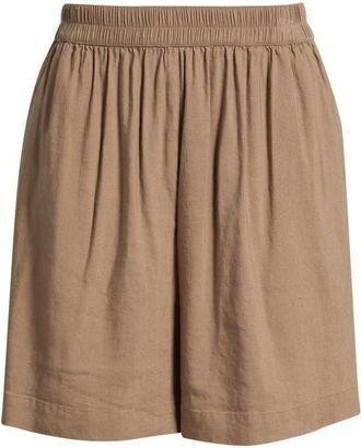 Nordstrom Pull-On Linen Blend Shorts in Brown Lentil at Nordstrom, Size Xx-Small