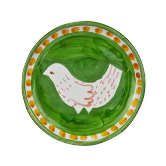 Arcucci feather green saucer bread &oslash;17 cm