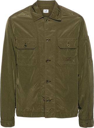 C.P. Company Grijze Nylon Overshirt met Lange Mouwen - Heren - Zomerjassen - Grijs - 2XL - Nylon - Jassen