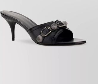 Balenciaga leather mid heel mules