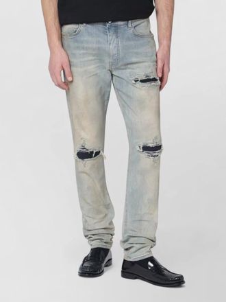 Amiri mx1 jeans distressed faded wash belt loops