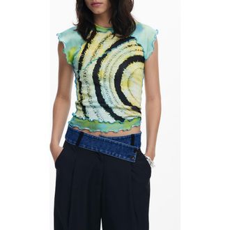 Desigual Lettuce Edge T-Shirt in Green Yellow at Nordstrom, Size X-Small