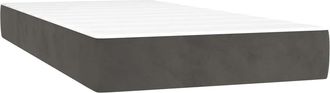 vidaXL Colch&oacute;n Muelles Ensacados Firmeza Media Terciopelo Gris Oscuro 100x190x20 Cm Vidaxl