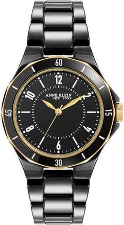 Anne Klein Two-Tone Bracelet Watch, 35mm in Black at Nordstrom Rack