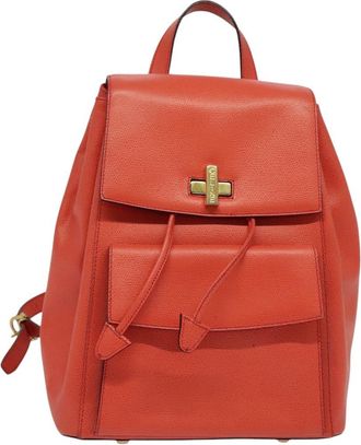 Celine Orange Leather Backpack Bag (Pre-Owned)