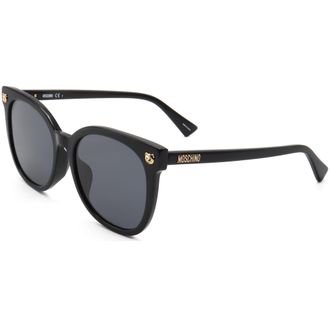 Moschino Womens 55 mm Black Sunglasses