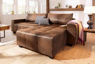 HOME AFFAIRE Ecksofa »Bella L-Form, B: 254 cm« mit 2 Zierkissen, optional Bettfunktion & Bettkasten, Federkern