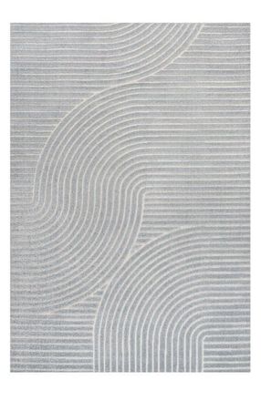 Jonathan Y Designs Hallie High-Low Minimalist Curve Geometric Area Rug in Light Blue/cream at Nordstrom, Size 4Ft 0In X 6Ft 0In