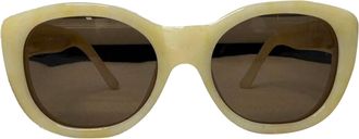 Linda Farrow x Dries Van Noten Square-Framed Sunglasses in Cream Acetate