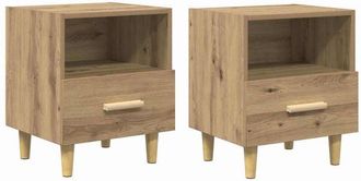 vidaXL Bedside Cabinet with Drawer 2 pcs Artisan oak 40 x 35 x 47.5 cm vidaXL