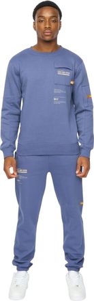 Duck and Cover Heren Applewood Top & Bottom Set (Denim Blauw)