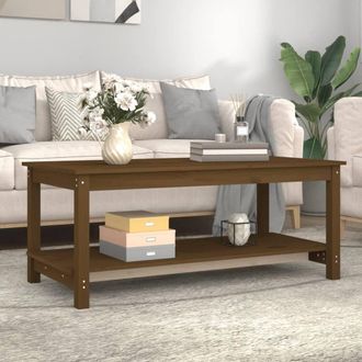 Berkfield Home Beautiful Coffee Table Honey Brown 110x55x45 cm Solid Wood Pine | Size: 110 x 55 x 45 cm