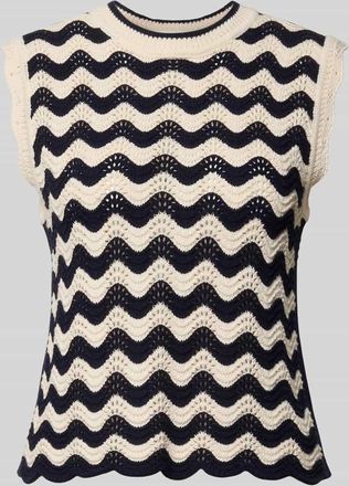 Christian Berg Pullunder im Allover-Look mit Wellensaum in Dunkelblau, Gr&ouml;&szlig;e XXL