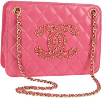 Chanel Tweedehands leren schoudertassen - Dames - Vintage Schoudertas - Roze - ONE Size - Vintage
