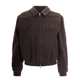 Represent Bomber Jackets, male, Brown, Size: M Bomber in tela
