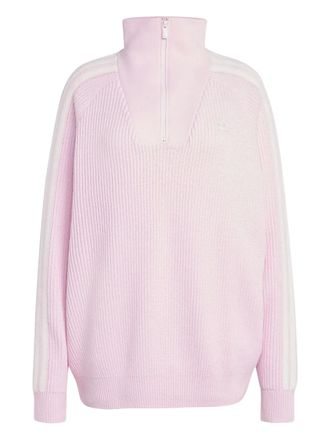 adidas Trui met trechterhals en ritsdetail - Roze