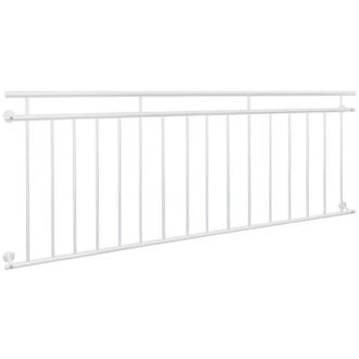 ECD Germany Ecd Germany - Ringhiera Balcone Francese 90 x 225 cm Bianco Opaco in Acciaio Verniciato a Polvere Supporto Protezione Finestre Griglia Parapetto