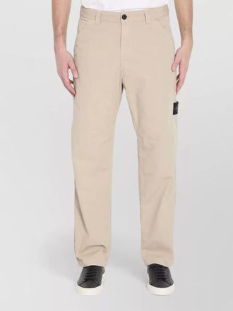 Stone Island wide leg cotton trousers regular fit