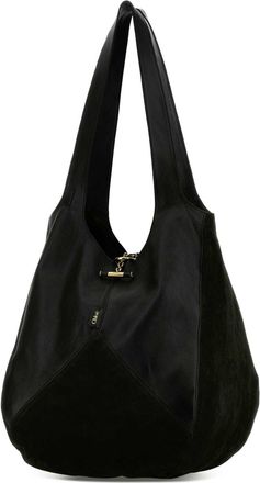 Chlo&eacute; Womens Black Suede And Leather Balloon Shopping Bag Borse A Mano