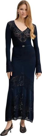 Twinset Abito Lungo in Maglia - - Dresses - Donna - Blu - S