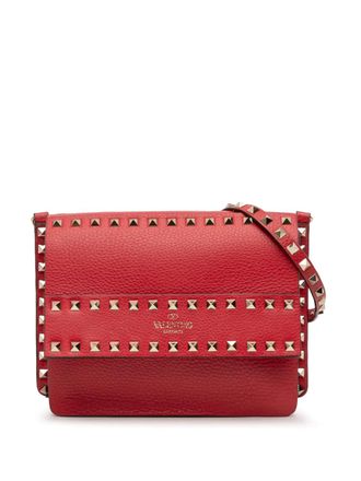 Valentino Garavani 2018-2025 Small Grained Calfskin Rockstud crossbody bag - women - Calf Leather - One Size - Red