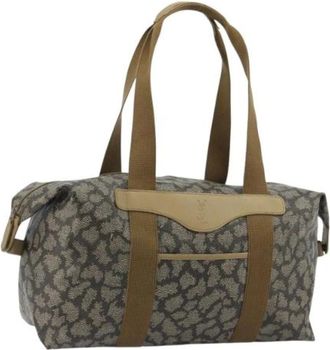 Saint Laurent Vintage, unisex, Grijs, ONE Size, Leer, Pre-owned Boston Bag