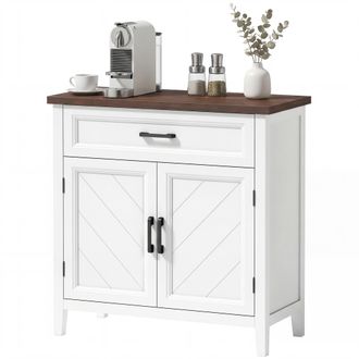HOMCOM Homcom Credenza Cucina Con Cassetto E Ripiani Regolabili 76x35x80 Cm Bianca