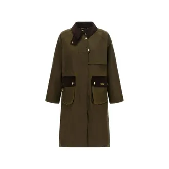 Barbour Jassen, Dames, Groen, XS, Katoen, Kirklees Waxed Jacket