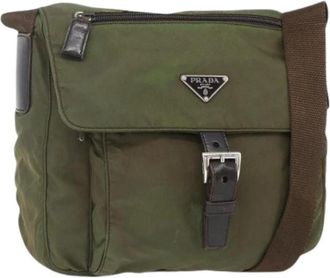 Prada Pre-owned Nylon Cross Body Bag - Dames - Vintage Schoudertas - Groen - ONE Size - Nylon - Vintage