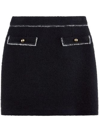 Fay boucl&eacute; mini skirt - women - Polyamide/Wool/Acetate/Virgin Wool/Polyester - 40 - Black