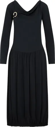 Lanvin Ls Drape Midi Dress