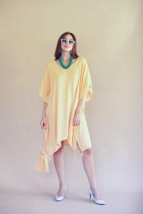 Kalalou Kaftan With Matching Bag-Cumin